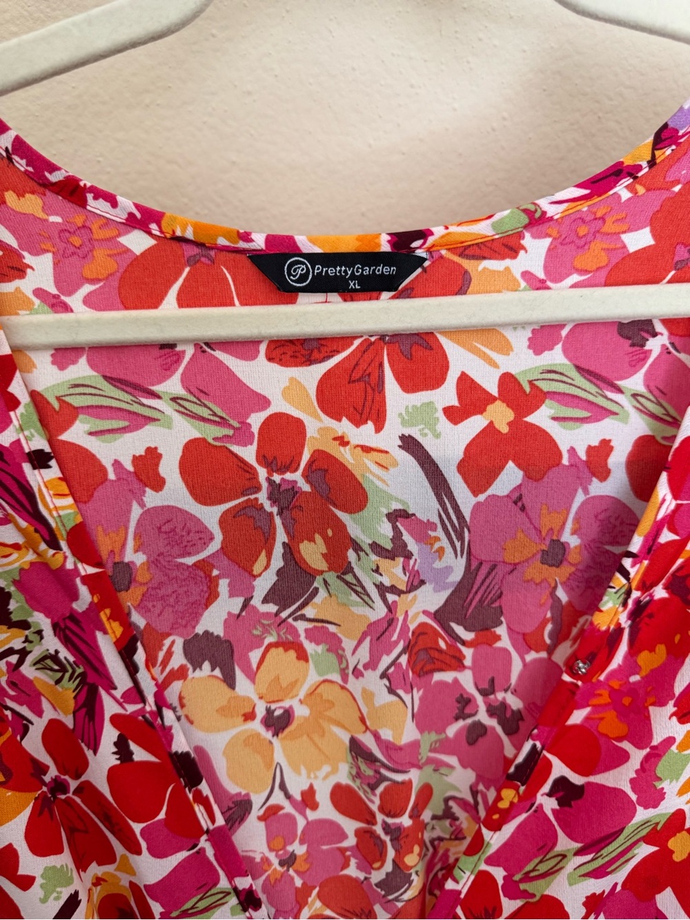 PrettyGarden Floral Maxi Dress in Pink & Red